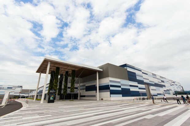 Aichi Sky Expoは展示ホールに加え、隣接する屋外エリアも広大。スポーツイベントや野外コンサートに利用できる