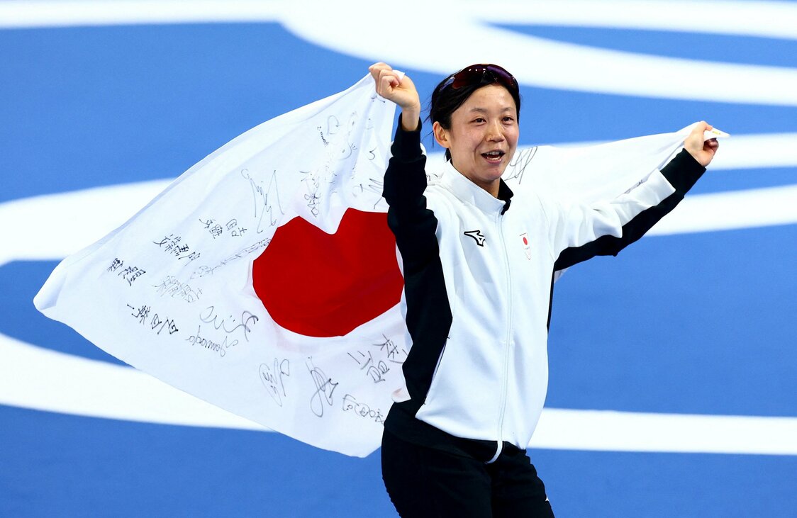 Takagi Miho, médaillée de bronze au patinage de vitesse, le 15 février (© Reuters)