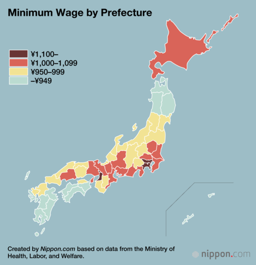 Minimum Wage by Prefecture