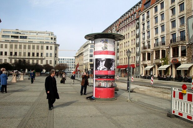 Posters for the Mishima conference 2010 in the heart of Berlin, at Gendarmenmarkt. (© Hijiya Shūji)