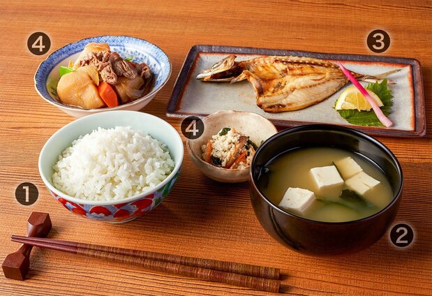 主食とおかずの並び（PIXTA）