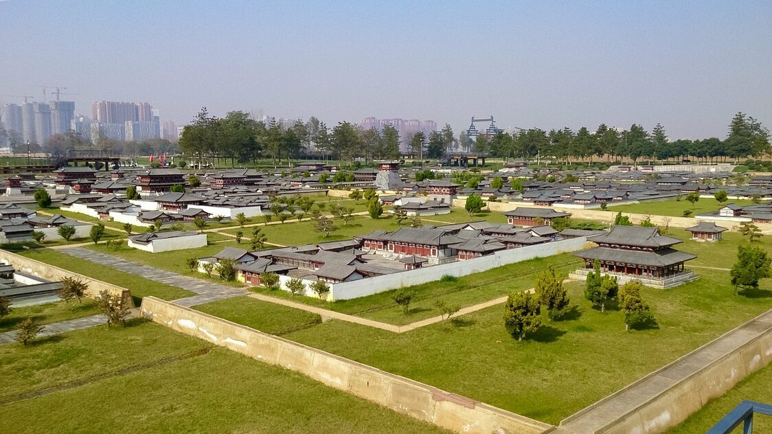 大明宫15分之1微缩模型，依稀可见昔日荣景（笔者摄影）