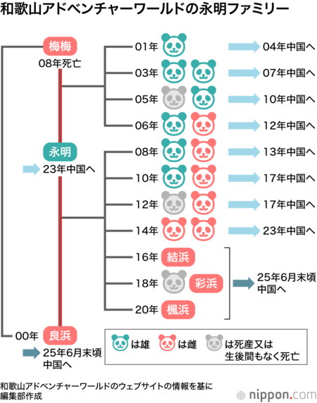 和歌山アドベンチャーワールドの永明ファミリー