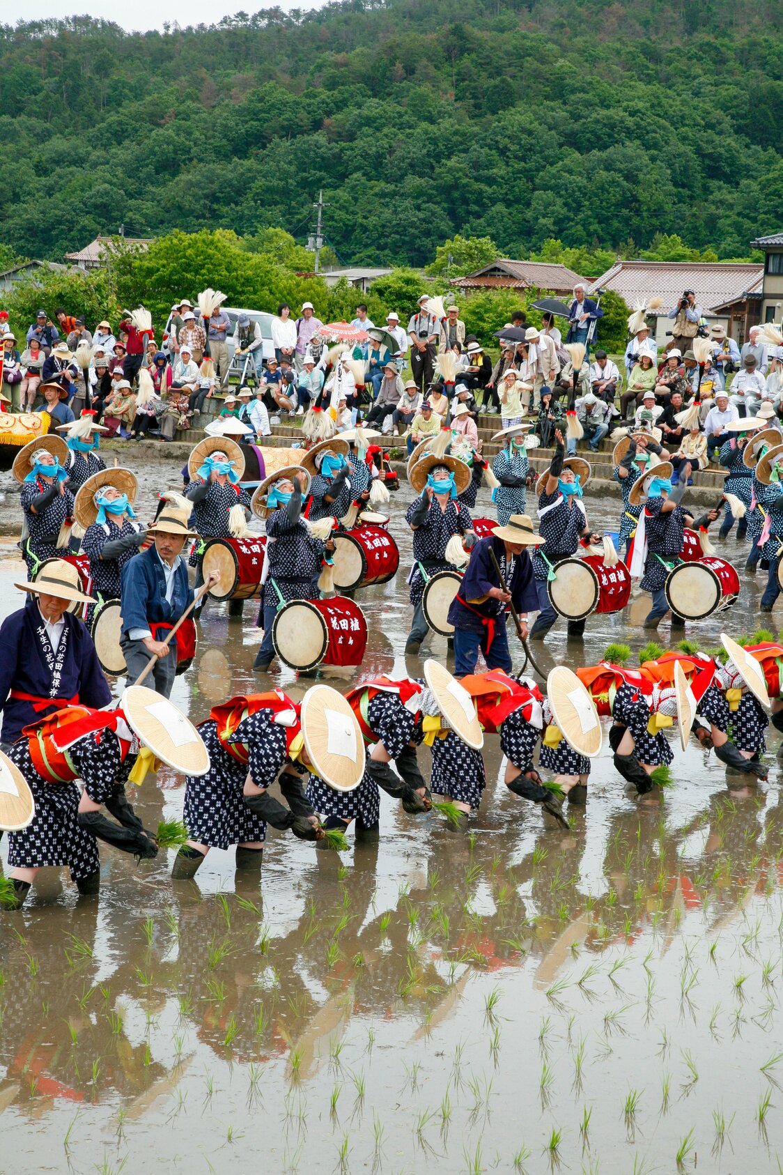早乙女が早苗を植え、田の神に仕える