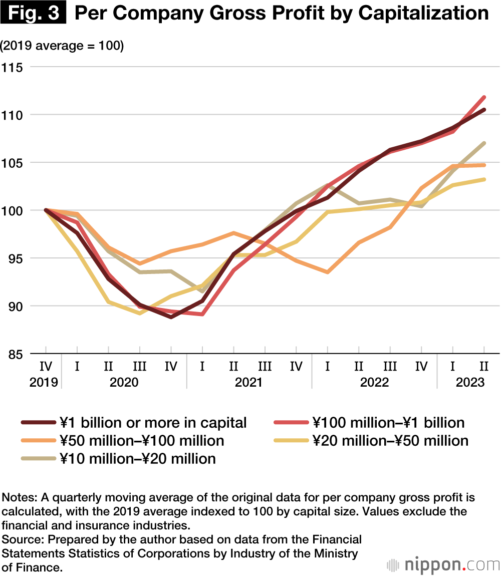 Fig. 3:  Per Company Gross Profit by Capitalization