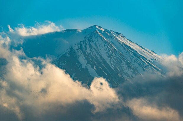Cuando el cielo está despejado, desde la azotea, que sirve de terraza, se ve el monte Fuji en todo su esplendor.