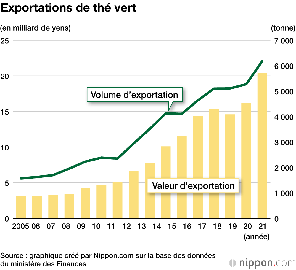 Engouement pour le thé vert à l’étranger : un chiffre record pour les exportations japonaises