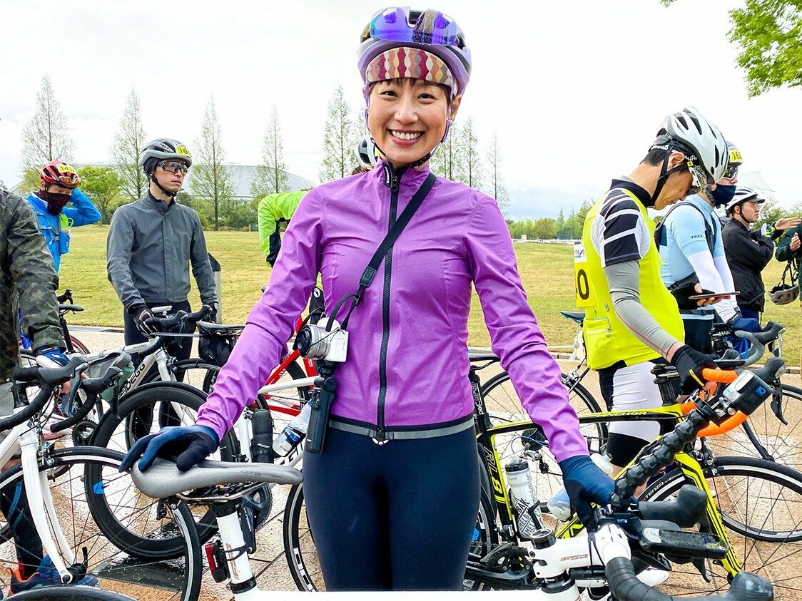富山のサイクルツーリズムに期待を寄せるLindaさん（筆者撮影）