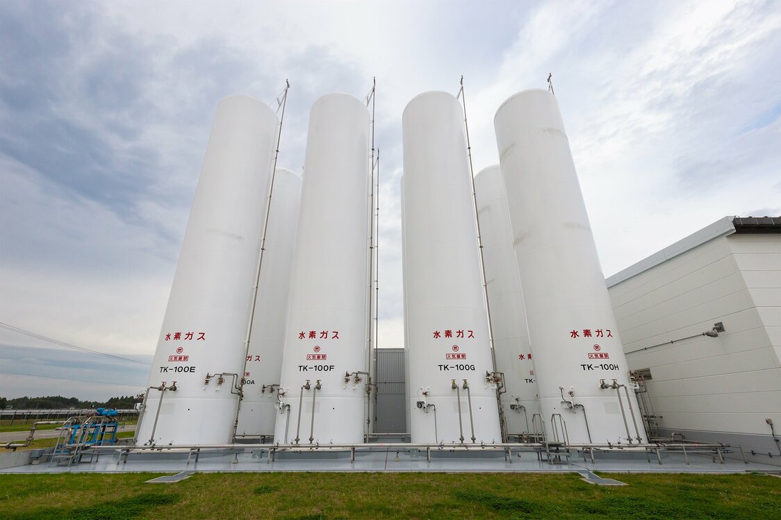 内容量150立方メートルの水素ガスホルダー