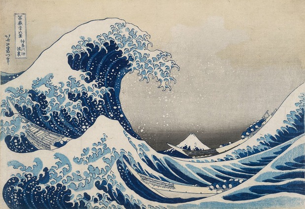 Under the Wave Off Kanagawa (“The Great Wave”), from the series Thirty-Six Views of Mt. Fuji by Katsushika Hokusai, c. 1831. (© The Trustees of the British Museum)