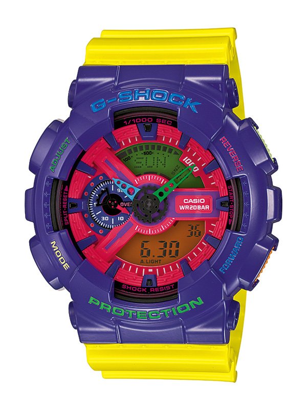 El GA-110HC-6AJF presenta una audaz gama multicolor.