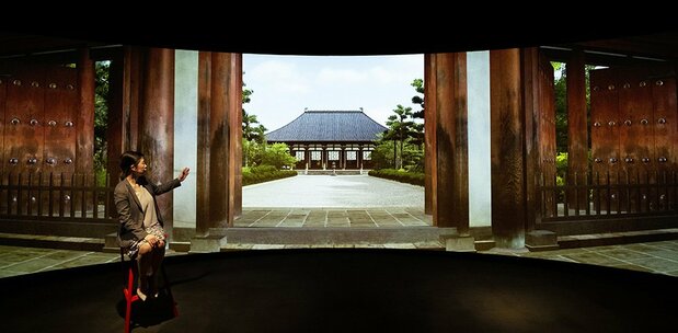 “Profound Tourism在线”旅游项目 “VR参观奈良唐招提寺”的场景 凸版印刷公司提供