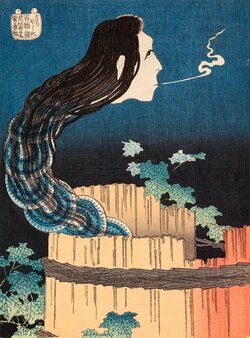 葛飾北斎の「百物語―さらやしき」<提供:湯本豪一記念日本妖怪博物館(三次もののけミュージアム)蔵>