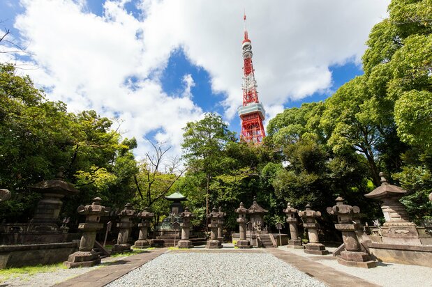 The graves of the six Tokugawa shōguns are joined by those of wives and other family members.