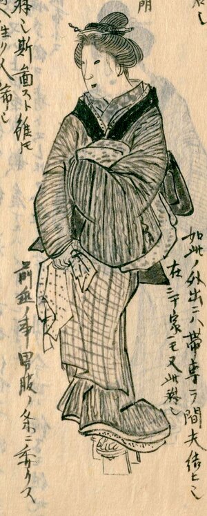 《江户小户妇人，亵之扮》（守贞谩稿）