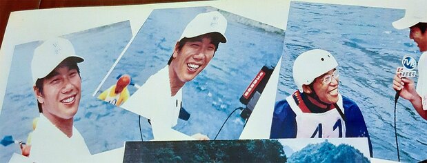 TVIS時期の兪聖律、ウォータースポーツを取材した。（筆者提供）