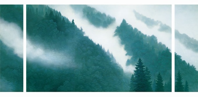 Detail from San’un (Mountain Clouds), 1975. (Courtesy Tōshōdaiji)