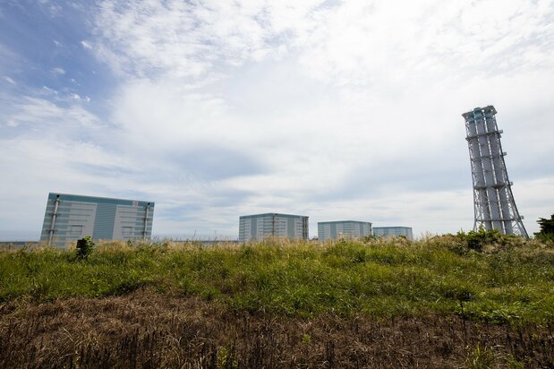 The Fukushima Daini nuclear plant. Unlike at the Daiichi plant, the reactor buildings are still intact.