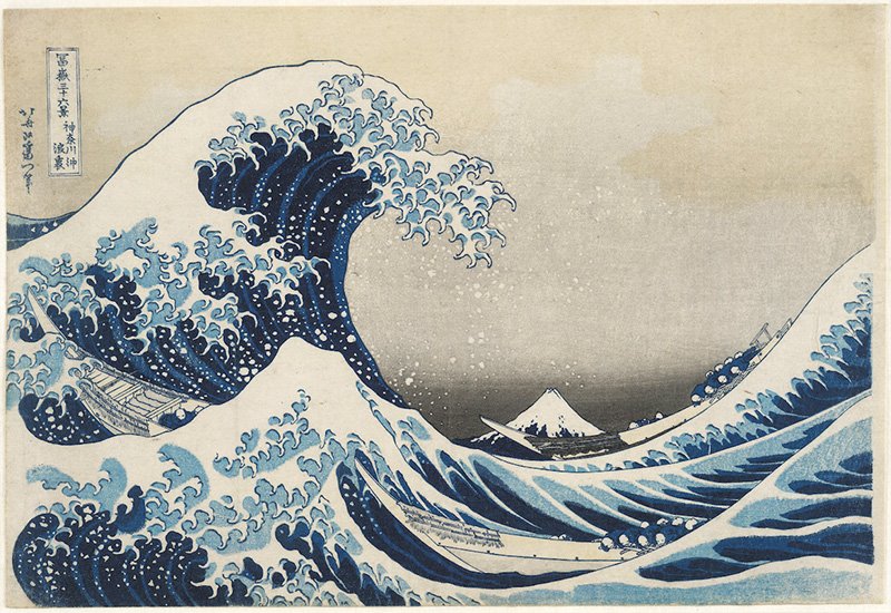 La gran ola de Kanagawa, de las Treinta y seis vistas del monte Fuji (1831).