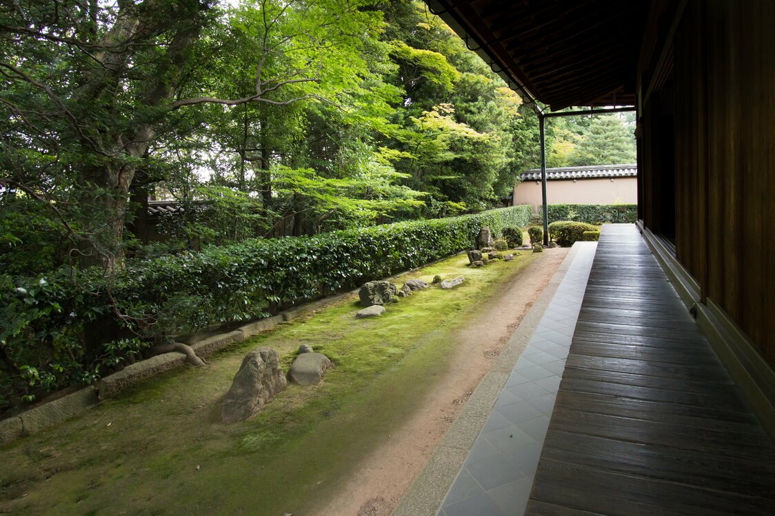 襖絵と共に公開される、村田珠光作と伝わる「七五三の庭」　写真提供：京都春秋