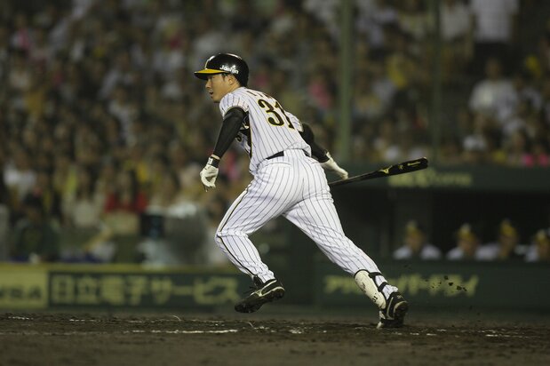 台湾出身の林威助。左の強打者として期待され、ドラフト7位で入団した(阪神電鉄提供)
