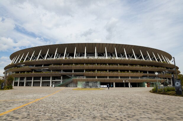 スタジアムツアーの入場口となるEゲート側から見た国立競技場