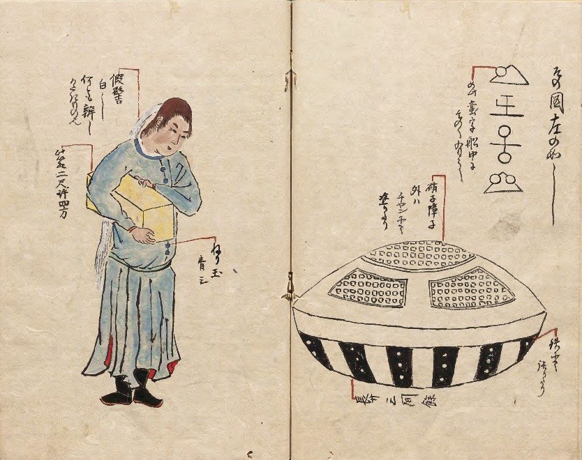 De Hirokata zuihitsu (1825), obra de Hirokata Yashiro, samurái y autor de teatro noh. Hirokata era miembro del círculo de escritores Toen (Archivo Nacional)