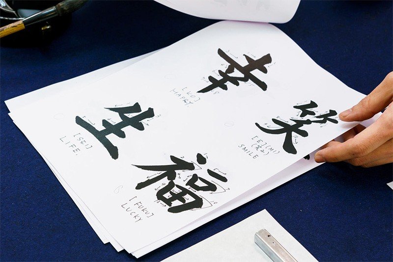 La libreta de la clase contiene muchas sugerencias de kanjis.