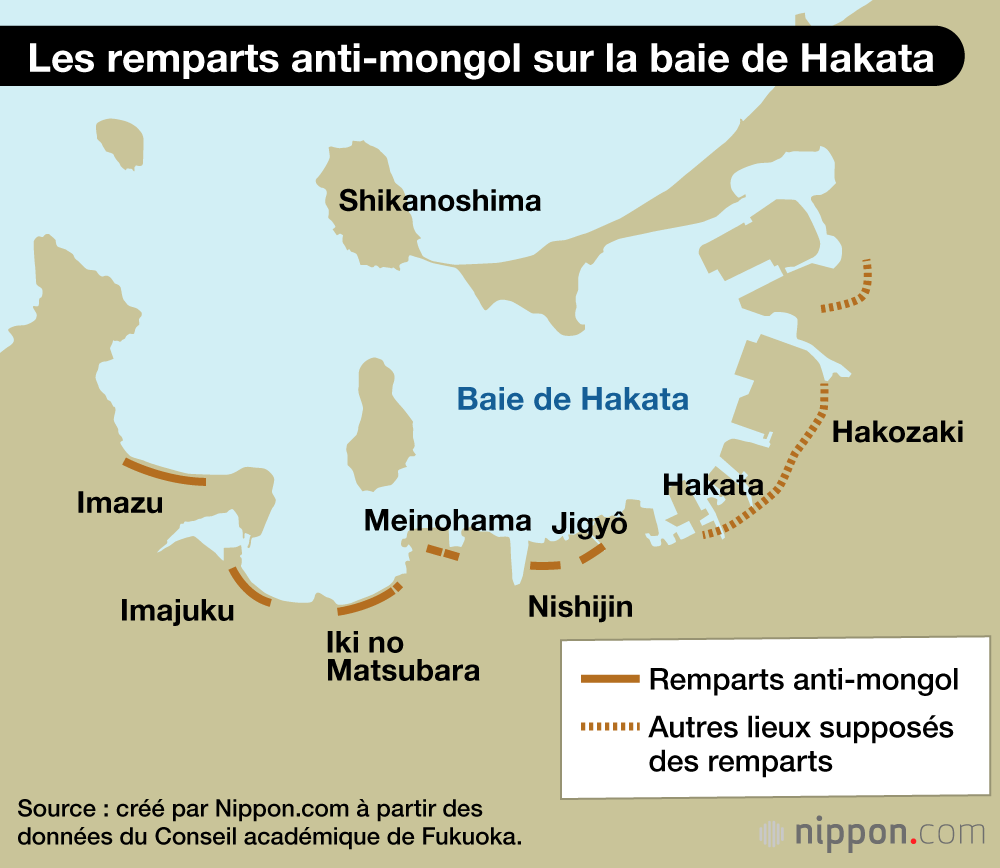 Les remparts anti-mongol sur la baie de Hakata