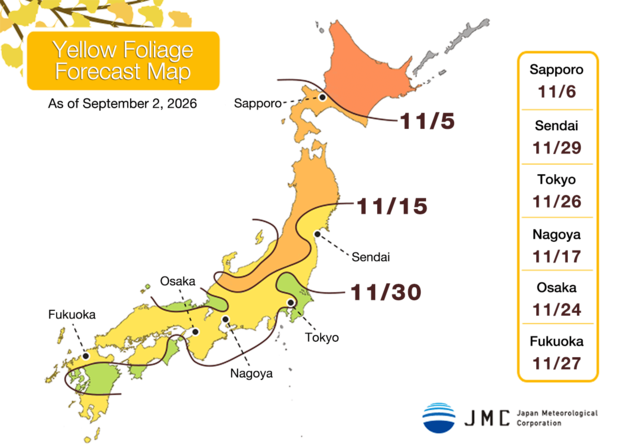 Yellow Foliage Forecast Map
