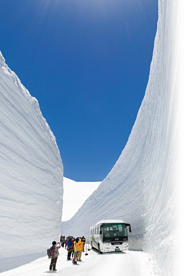 Getting up close and personal with walls of snow 20 meters high.