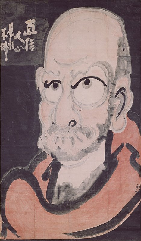 Imagen de Daruma, del maestro Hakuin Ekaku. Período Edo (siglo XVIII). Propiedad del templo Manju, perfectura de Oita.