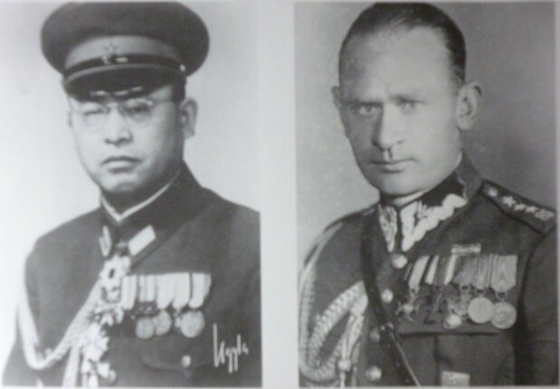 小野寺とイワノフことリビコフスキ(1944年)(『日本・ポーランド国交樹立80周年記念誌』より)
