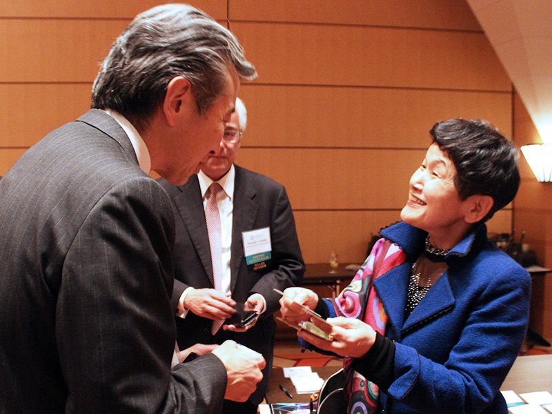 Networking at a USJC event.