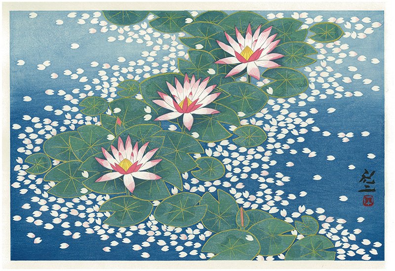 平松礼二《春》 根据平松礼二的素描创作的多色印刷木刻版画 平松礼二 Adachi版画研究所 2013年