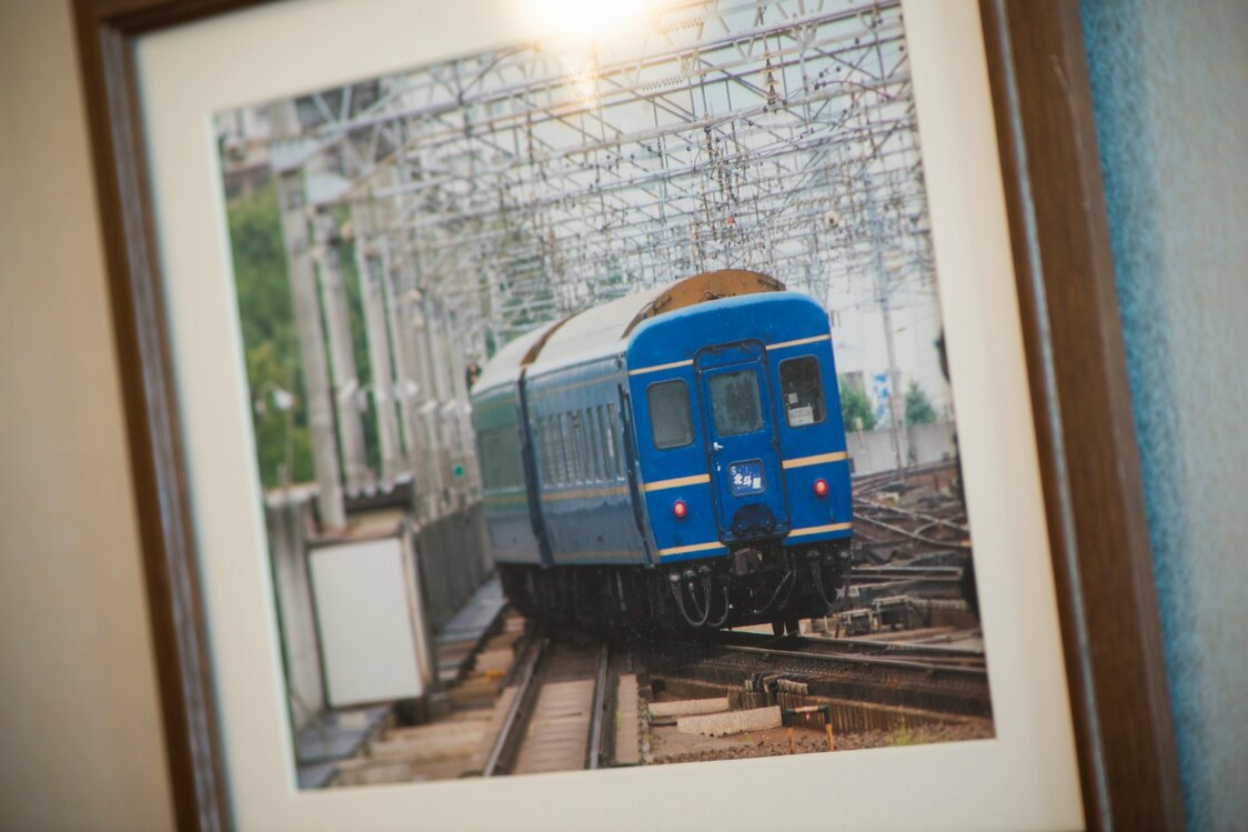 宿泊客から寄贈された北斗星の写真