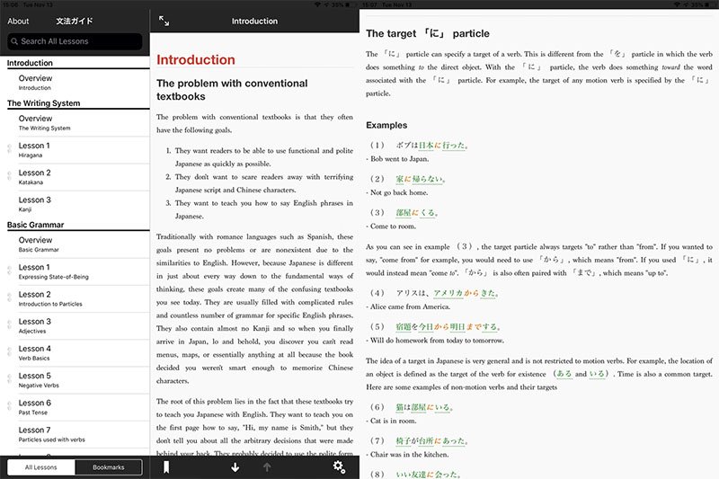 Learning Japanese breaks down grammar.