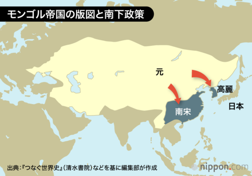 モンゴル帝国の版図と南下政策