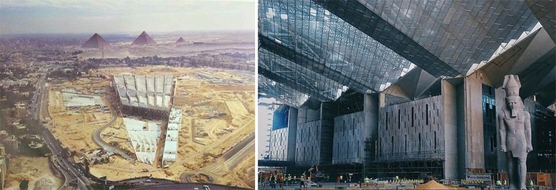 The Grand Egyptian Museum is now under construction. (Photos courtesy of Egyptian Embassy in Japan)