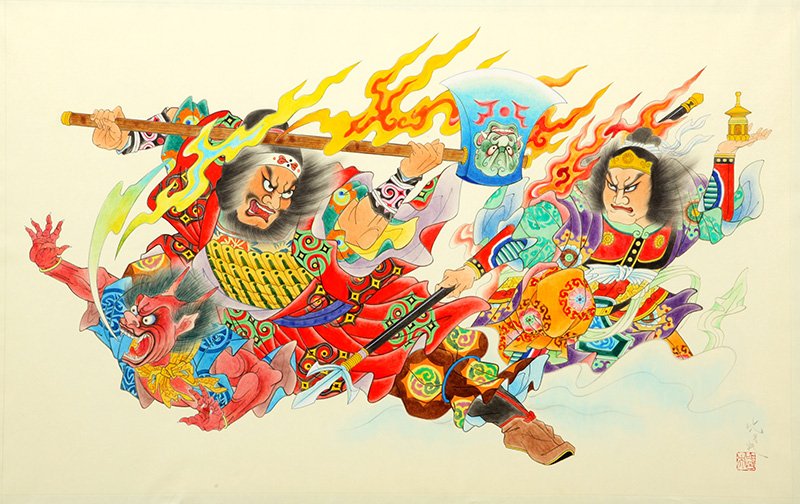 竹浪比呂央の「東北の雄　阿弖流為」。（画像提供＝JRねぶた実行プロジェクト）