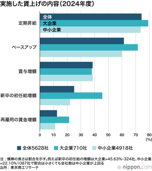 実施した賃上げの内容（2024年度）