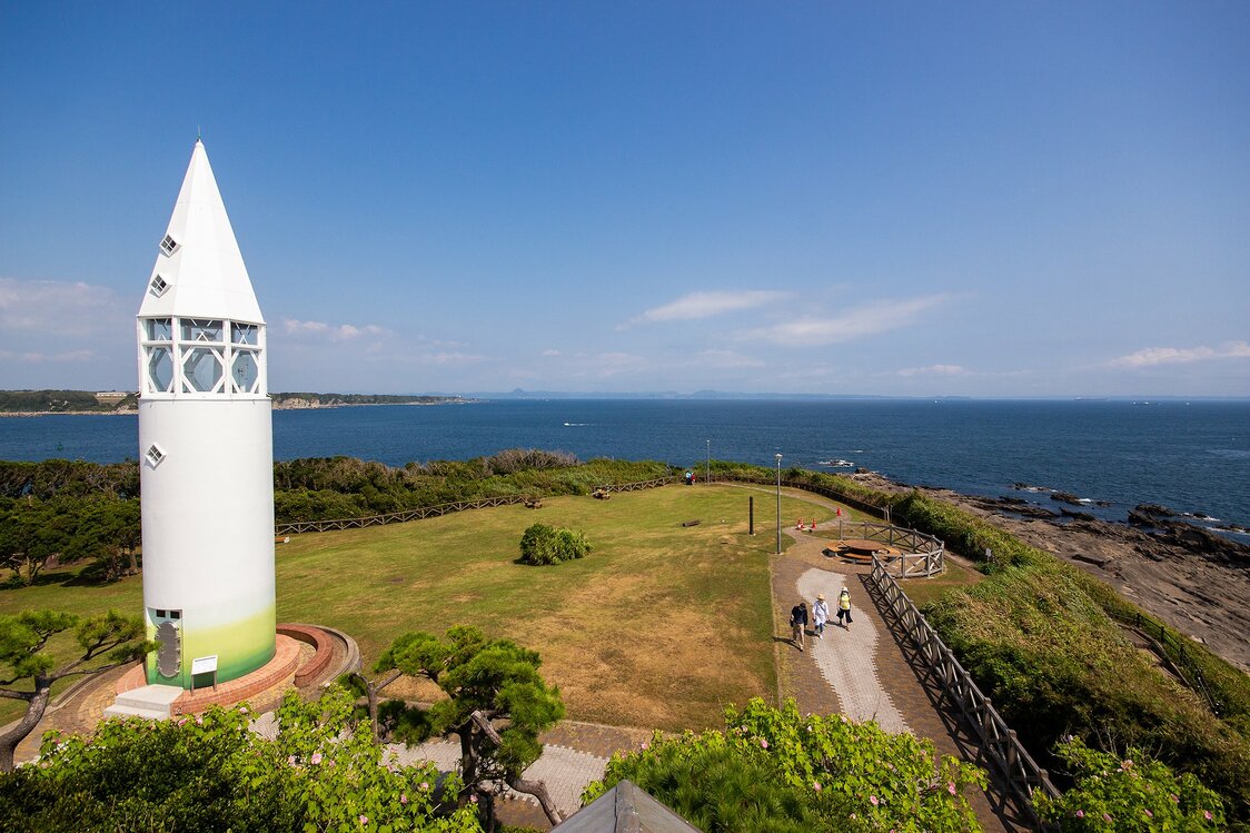 天气晴朗时，从城岛公园可以眺望房总半岛的风景