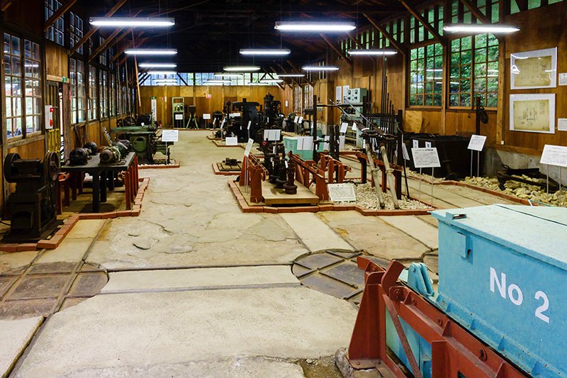 The Sado Kinzan Museum preserves mining machinery used from the Meiji era onward.
