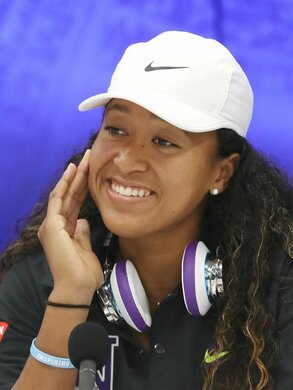 Osaka Naomi lors d'une conférence de presse (Jiji Press)