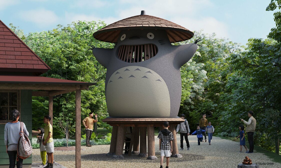 巨大な遊具・どんどこ堂は、児童5～6人が中で遊べる　(C) Studio Ghibli