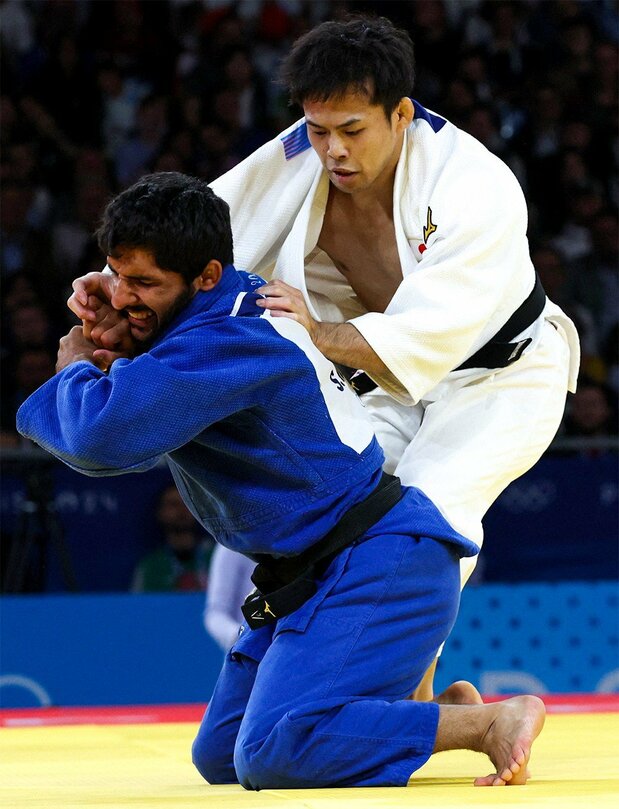敗者復活戦を勝ち上がって臨んだ3位決定戦で、トルコのイルディスと対戦し、一本勝ちで銅メダルを獲得した永山竜樹（ロイター）