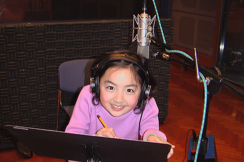 2007年(8歳)、レコーディングスタジオで（写真提供：スギモト☆ファミリー）