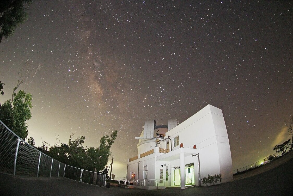 The Milky Way, seen above the Ishigaki-Jima Astronomical Observatory.