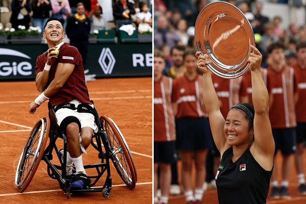 3連覇の小田凱人選手(ロイター) 5年ぶり5度目の優勝の上地結衣選手(ロイター)