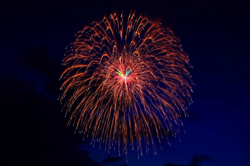 This nighttime firework is typical of standard ball type and is used as the criterion for scoring.